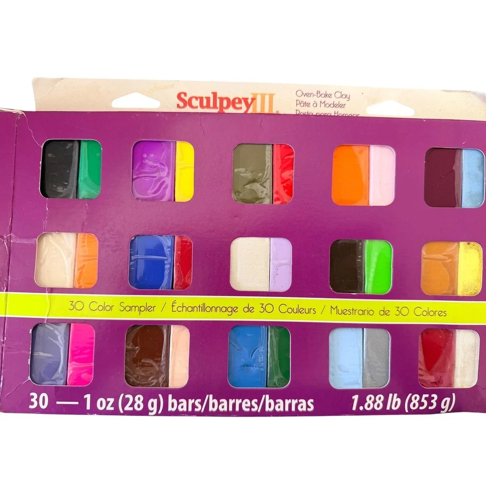 Sculpey III Oven Bake Clay 30pc Set Multicolor Good Sampler Crafting Sculpting
